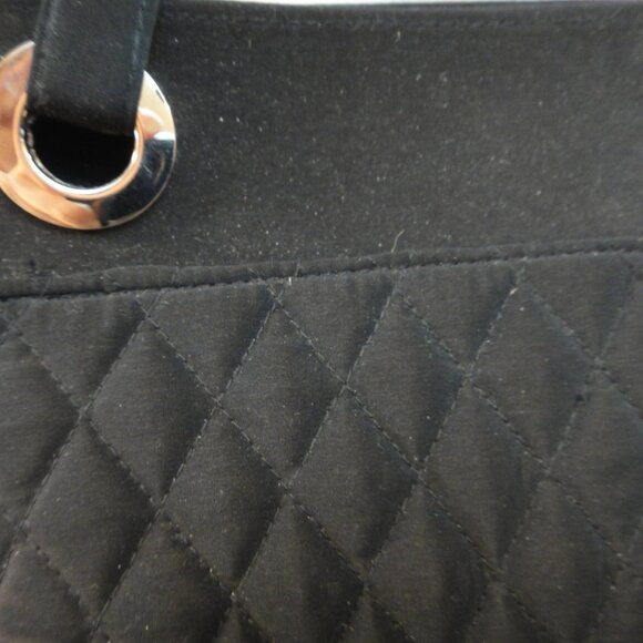 Vera Bradley Quilted Black Tote Shoulder Bag Organizer Purse 14x9x7 - Picture 3 of 11